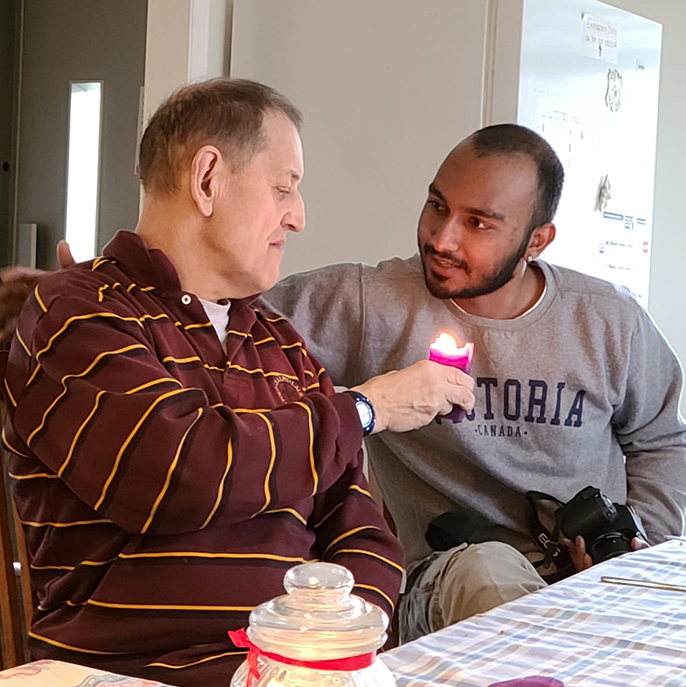 comox valley - two community members during a birthday celebration
