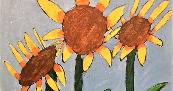Sunflowers, a painting by Melina Boote, L'Arche Vancouver